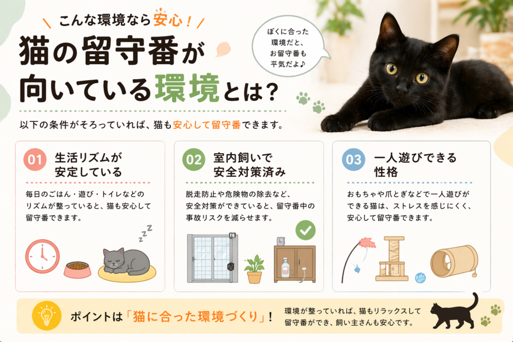 猫の留守番が向いている環境