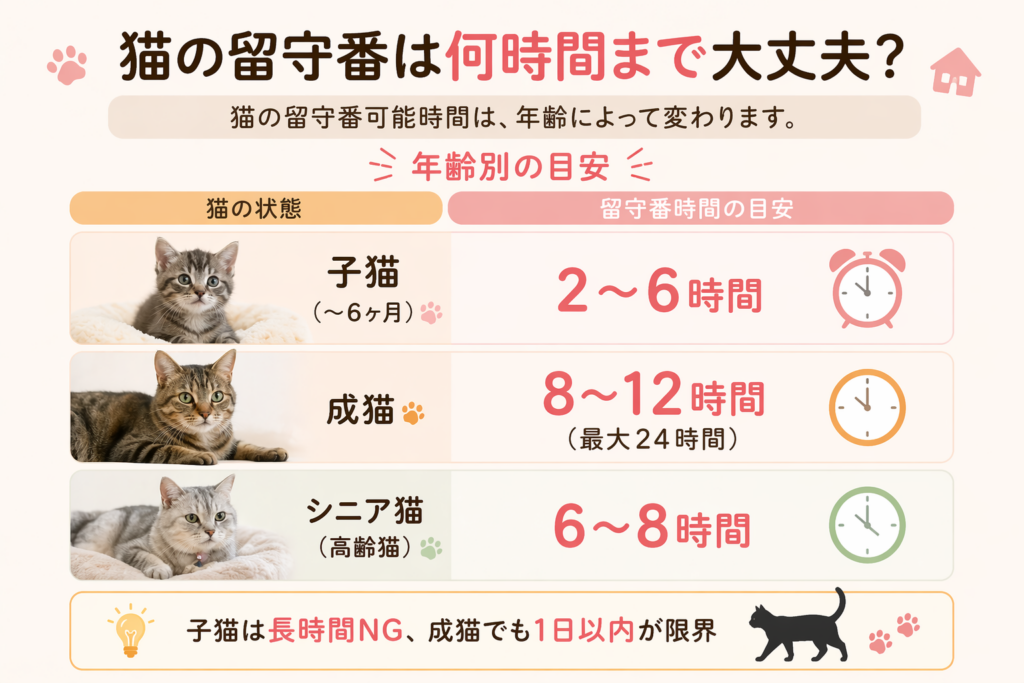 猫の留守番は何時間まで大丈夫？