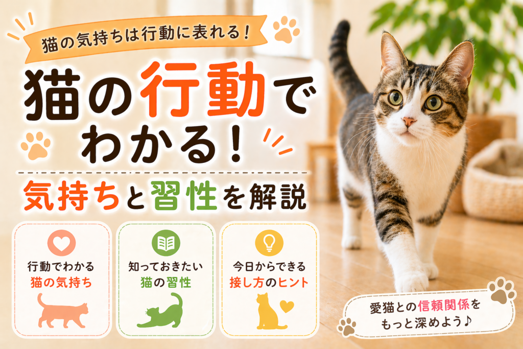 猫の行動から気持ちや習性を理解するための解説画像